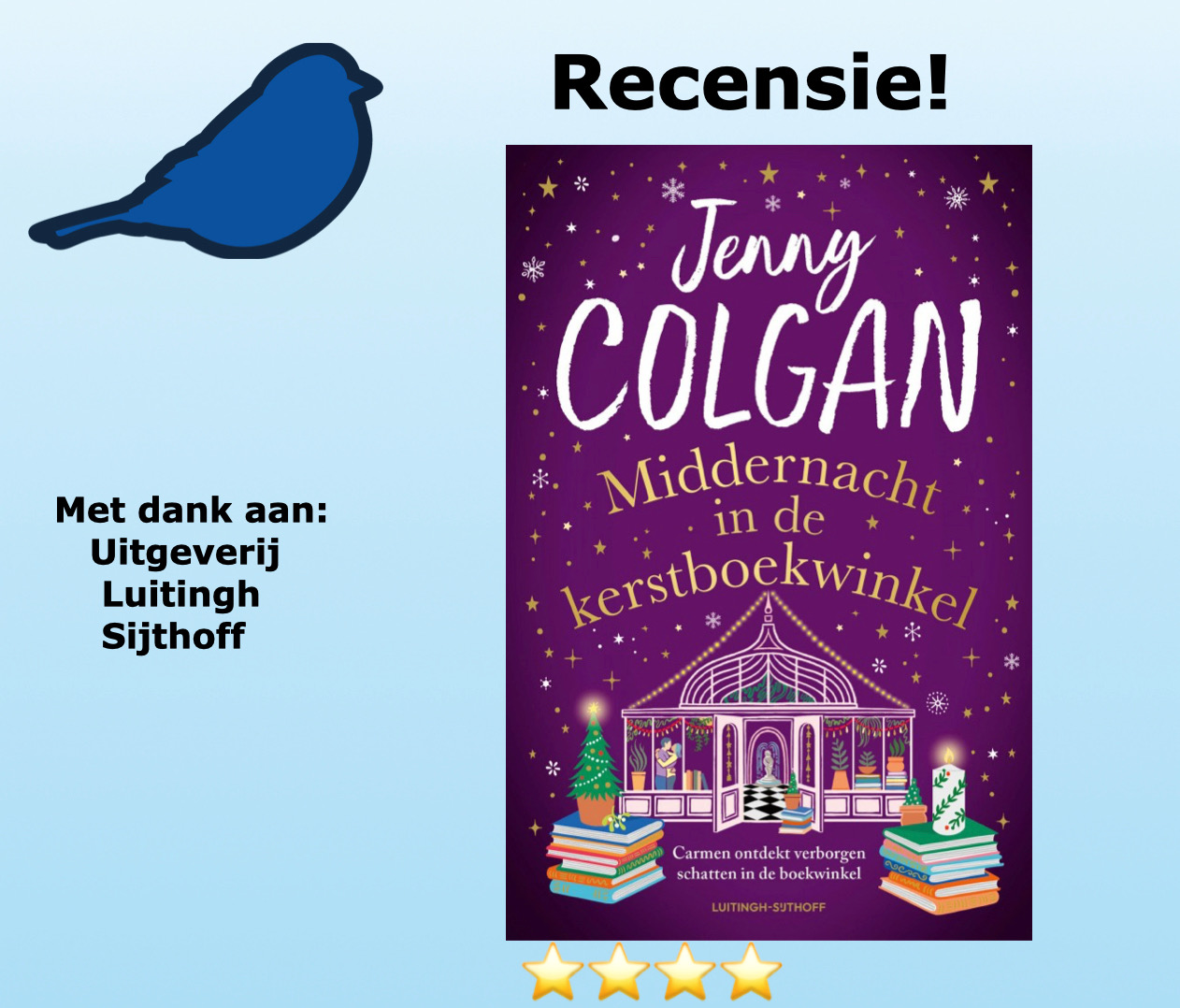 Middenacht in de kerstboekwinkel (deel 2) van Jenny Colgan, uitgegeven door uitgeverij Luitingh Sijthoff