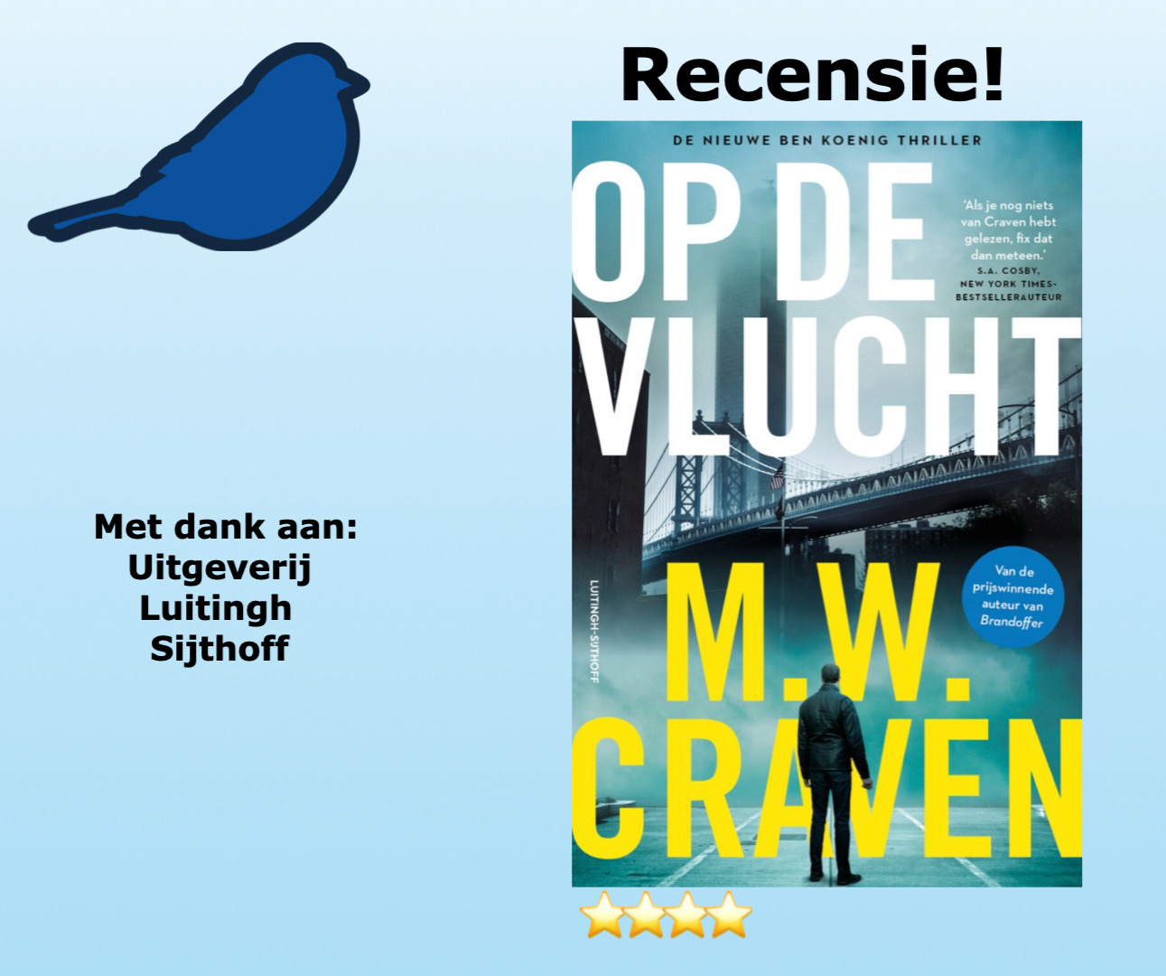 Op de vlucht van M.W. Craven, uitgegeven door uitgeverij Luitingh Sijthoff